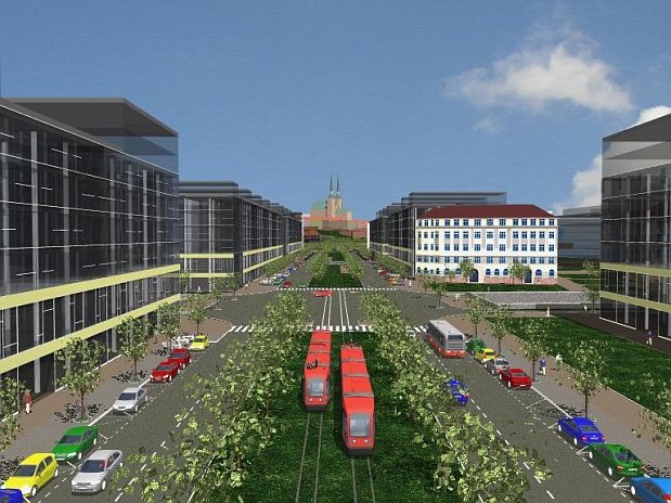 The area of the main train station after planned reconstruction, photo: www.europointbrno.cz