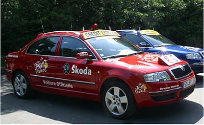 Voiture officielle du Tour de France, photo: www.skoda.fr