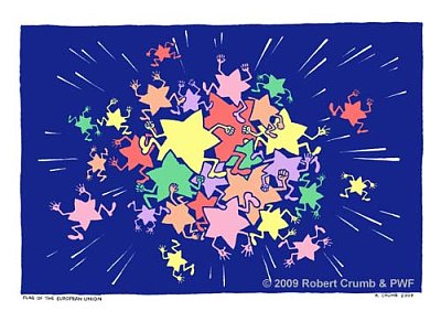 European flag by Robert Crumb