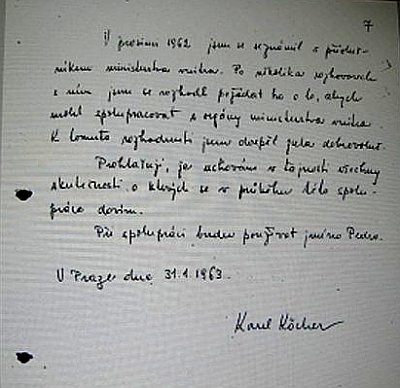 Lettre d'engagement dans les services secrets, photo: www.karelpacner.cz