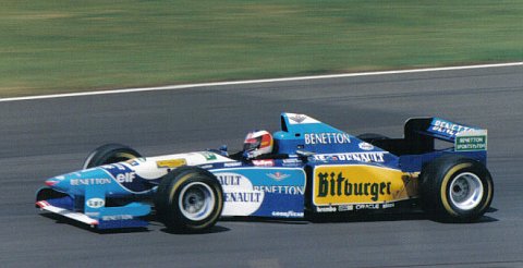Michael Schumacher con el Benetton-Renault con el que ganó su segundo mundial en 1995, foto: Keyfabe, flickr.com