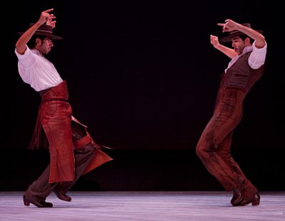 Rojas y Rodríguez en un momento de la función, foto: www.nbeflamenco.com