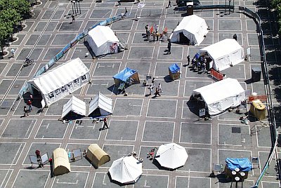 Le camp de réfugiés dans le centre de Prague, photo: www.lekari-bez-hranic.cz