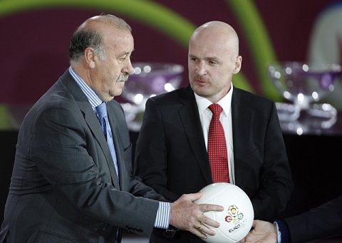 Vicente del Bosque y Michal Bílek, foto: ČTK
