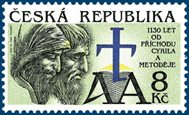 Czech Republic's joint stamp with Slovakia featuring the Greek missionaries Cyril and Methodius