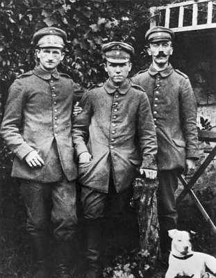 Adolf Hitler, right, during his stay in a military hospital in Pasewalk