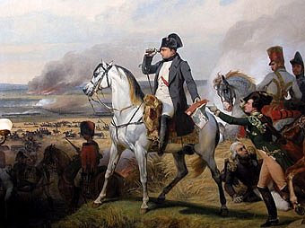 Napoleon vede své vojsko do bitvy u Wagramu