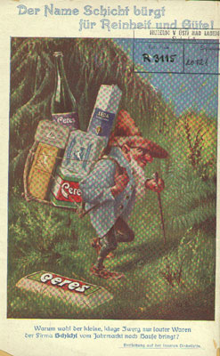 Usti Gnome on commercial poster from 1910