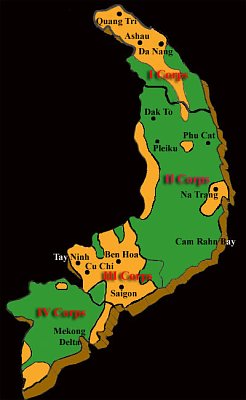 The Orange areas represent concentrated spraying areas, source: kenervinnvietnam.blogspot.com