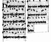 Musical notation of the song 'Hospodine, pomiluj ny' (Lord, Have mercy)
(Earliest recorded musical notation in the Czech lands)