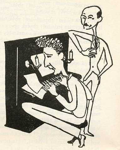 Bohuslav Martinů con Georges Ribemont-Dessaignes (dibujo d A. Hoffmeister)
