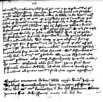 Tract by John Wyclif in the handwriting of Jan Hus