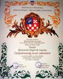 Čestná listina Povelja Bjelovarské-biogorské županie v Chorvatsku na výraz ocenění práce ČSÚZ, 2004 Čestná listina Povelja Bjelovarské-biogorské županie v Chorvatsku na výraz ocenění práce ČSÚZ, 2004