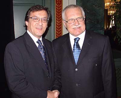 Peter Osicka with the Czech President Vaclav Klaus