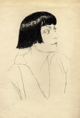 Asta Nielsen at Orlik's studio