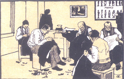 Schneiderwerkstatt in Prag, 1898