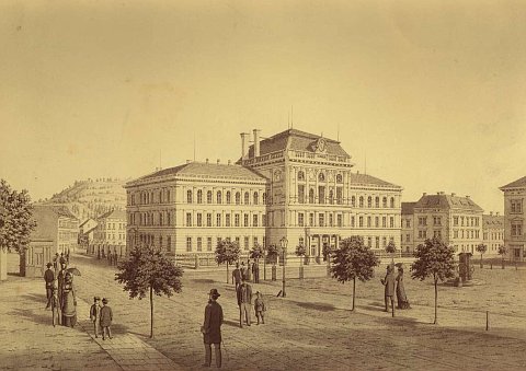 Historischer Blick auf das Museumsgebäude in Ústí nad Labem