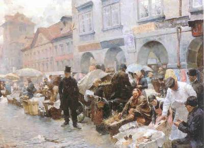 Tableau de Ludek Marold: Le marché aux oeufs