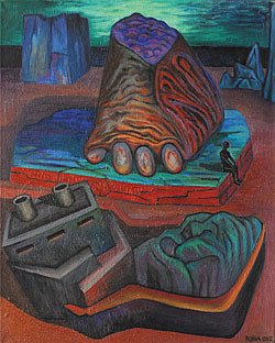 J.Róna - Landscape with Shipwreck, oil on canvas
