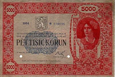 5,000-crown note from 1919