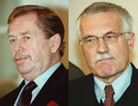 Vaclav Havel et Vaclav Klaus