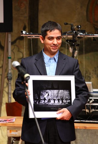 Le journaliste Serai Mirdamadi, venu pour recevoir le prix à la place des lauréats, photo: Štěpánka Budková