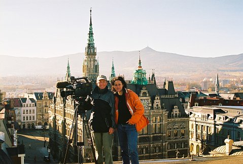 Blanka Závitkovská mit dem Kameramann (Foto: Blanka Závitkovská)
