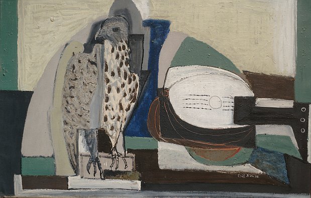 Emil Filla: Stilleben mit Falken und Mandoline