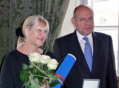 Jarmila Karasová a ministr kultury Václav Jehlička, foto: autorka
