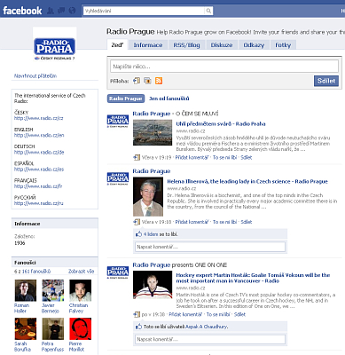 Radio Prague's Facebook pages