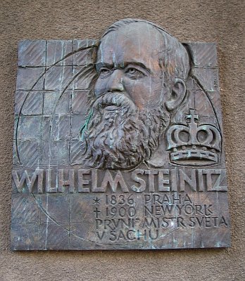 Memorial plaque to William Steinitz in Prague's Old Town, photo: Pavla Horakova