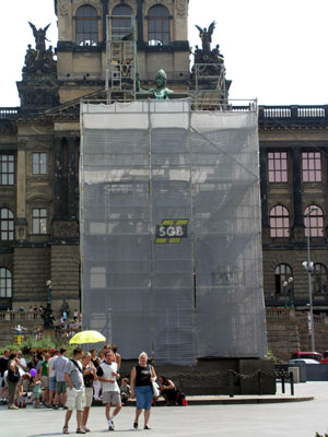 Statue of Saint Wenceslas under restoration, photo: CTK