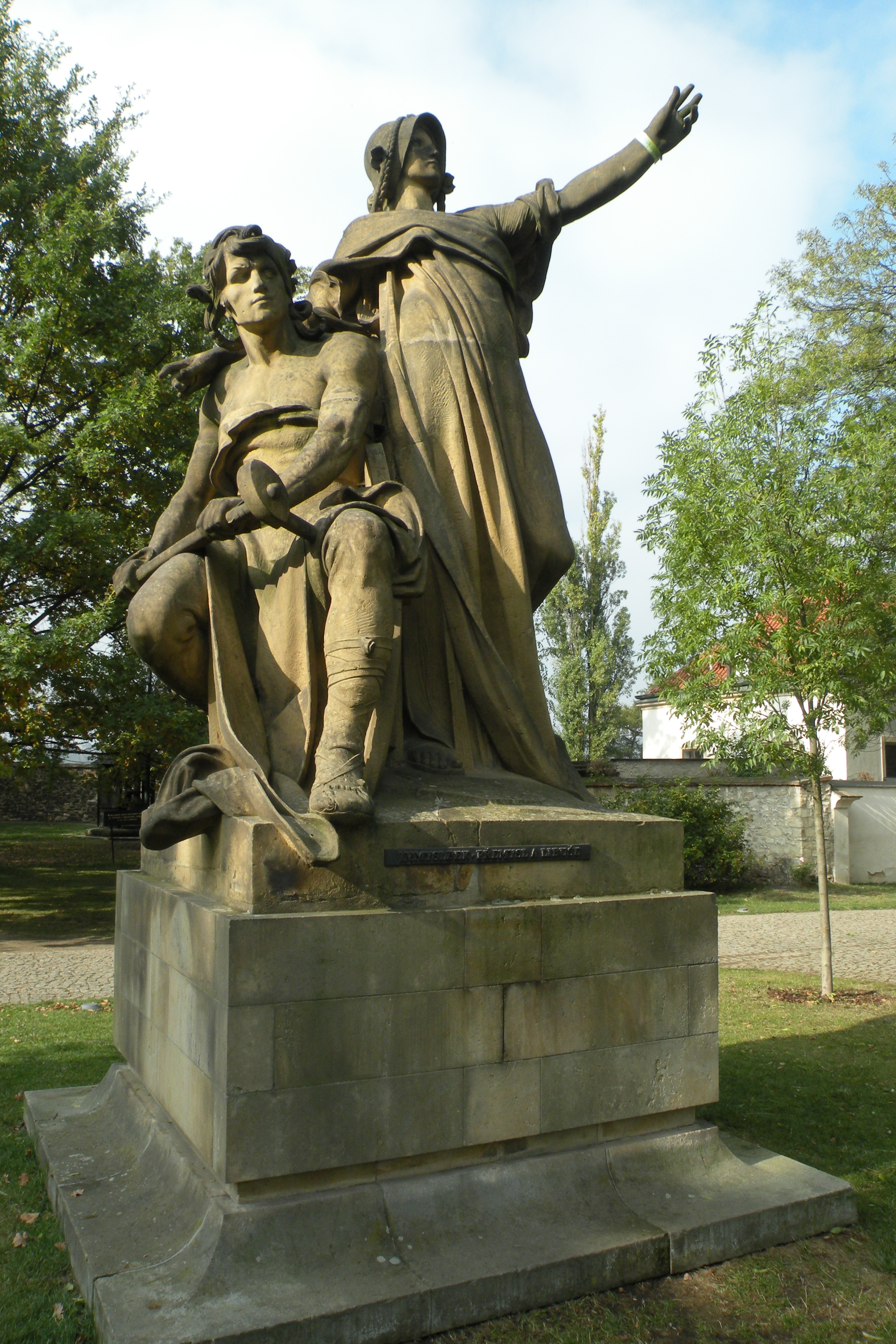 Escultura de Přemysl Oráč y la princesa Libuše, foto: autor