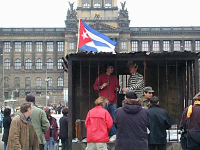 The symbolic jail cell on Wenceslas Square