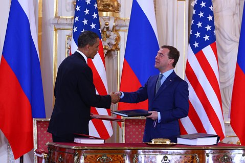 Barack Obama und Dmitri Medwedew (Foto: Štěpánka Budková)