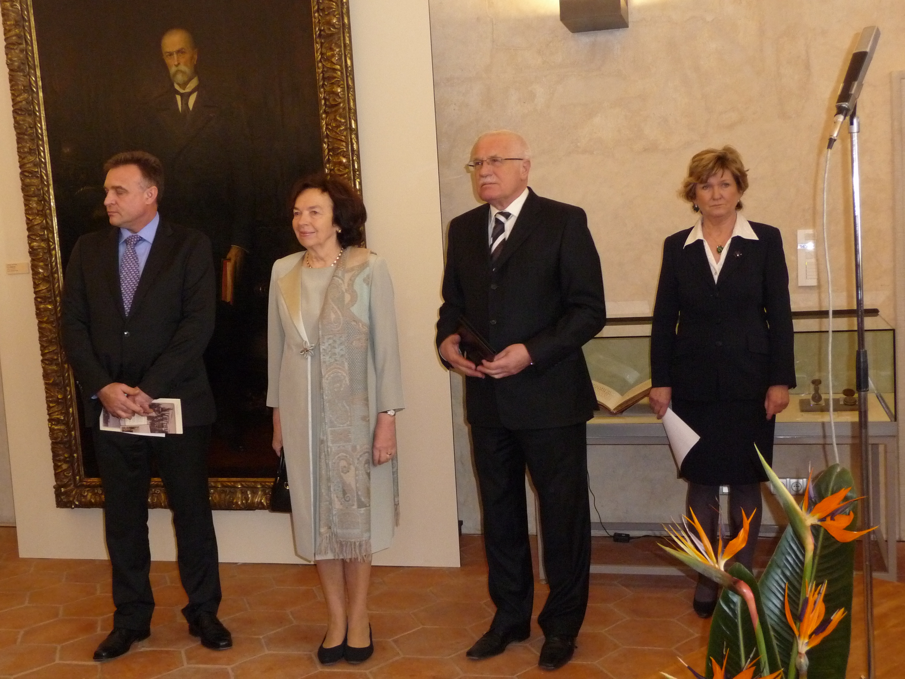 Václav Klaus s manželkou Livií na zahájení výstavy, foto: autorka