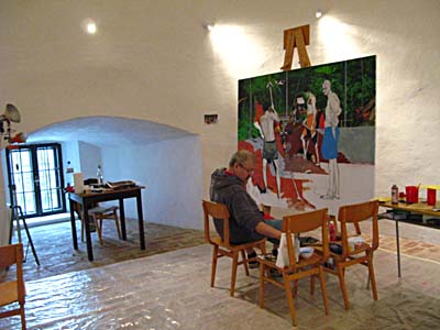 Vladimir Salnikov in his Mikulov studio