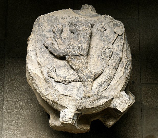 L e lion tchèque couronné, emblème de Jean de Luxembourg et Elisabeth des Přemyslides