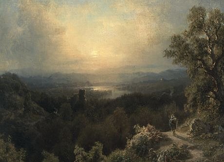 August Piepenhagen, Paysage avec pèlerin