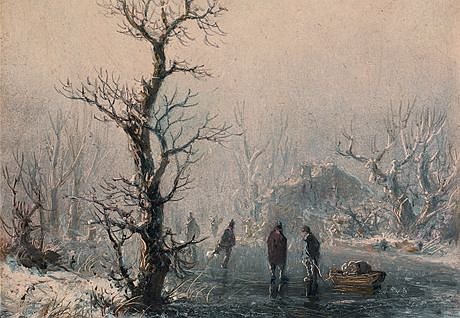August Piepenhagen, Paysage avec patineurs