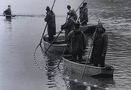 Fishermen fishing out Talinsky Pond