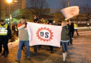 Asi osmdesát členů a příznivců Dělnické strany se sešlo 10. ledna v Kopřivnici (Foto: ČTK)