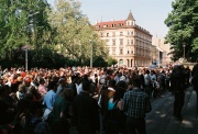Demonstrace Romů a jejich přátel v Karlíně (Foto: Petr Axmann)
