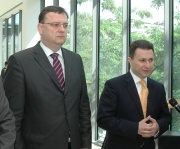 Český premiér Petr Nečas a jeho makedonský protějšek Nikola Gruevski (Foto: Jana Šustová)