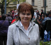 Hana Orgoníková na demonstraci (Foto: Jana Šustová)