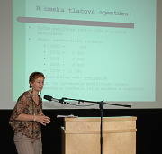 Kristína Magdolenová na semináři Romové a média (Foto: J. Šustová)