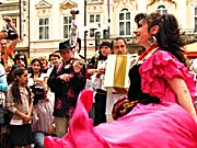 Colourful parade through the centre of Prague
