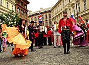 Colourful parade through the centre of Prague