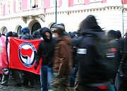 Průvod anarchistů v centru Prahy