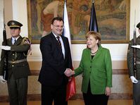 Petr Nečas, Angela Merkel, photo: CTK